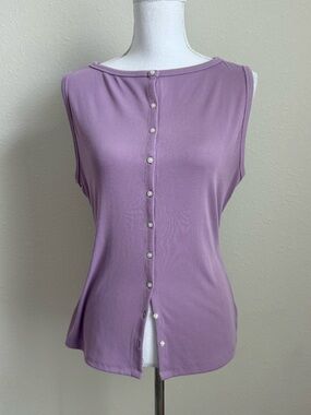 Abercrombie & Fitch Lavender Sleeveless Button-Back Tank